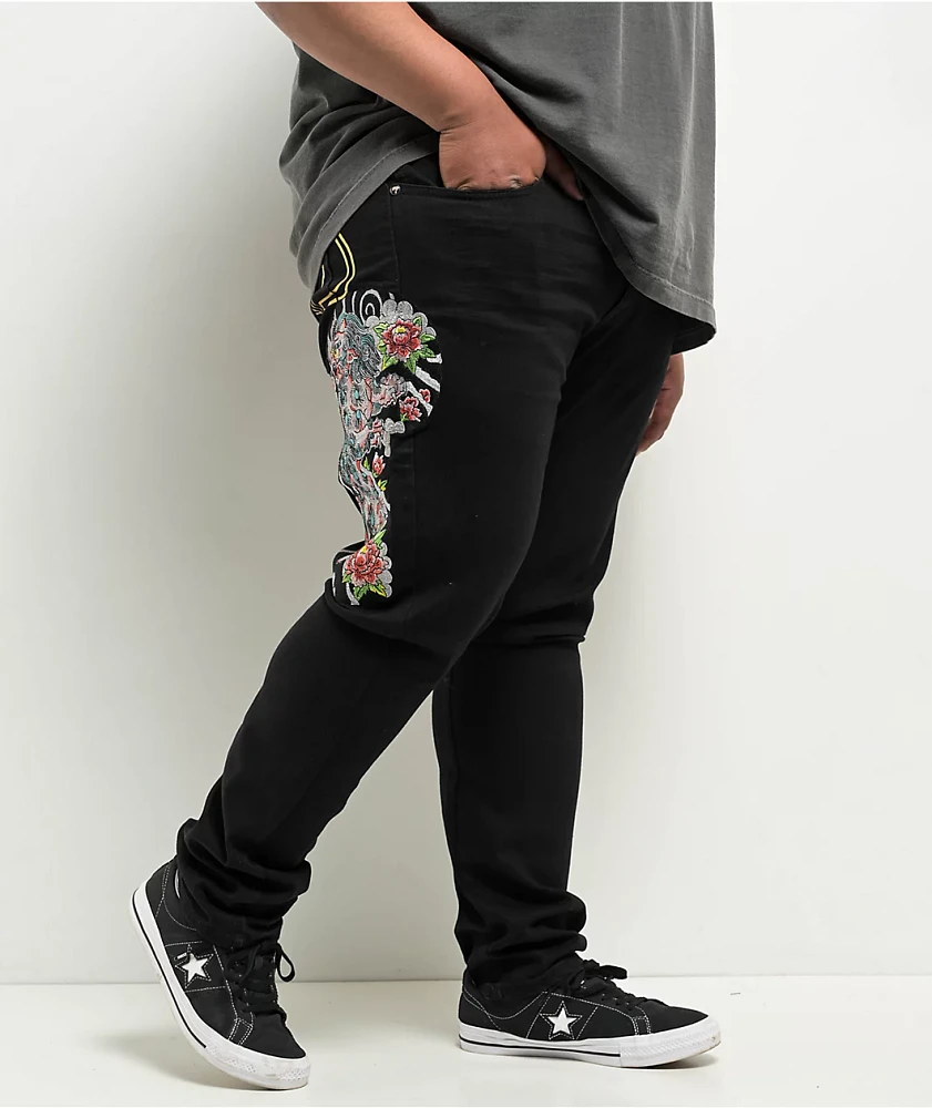 Ed Hardy Japan Lion Slim Straight Black Denim Jeans at CoolSprings