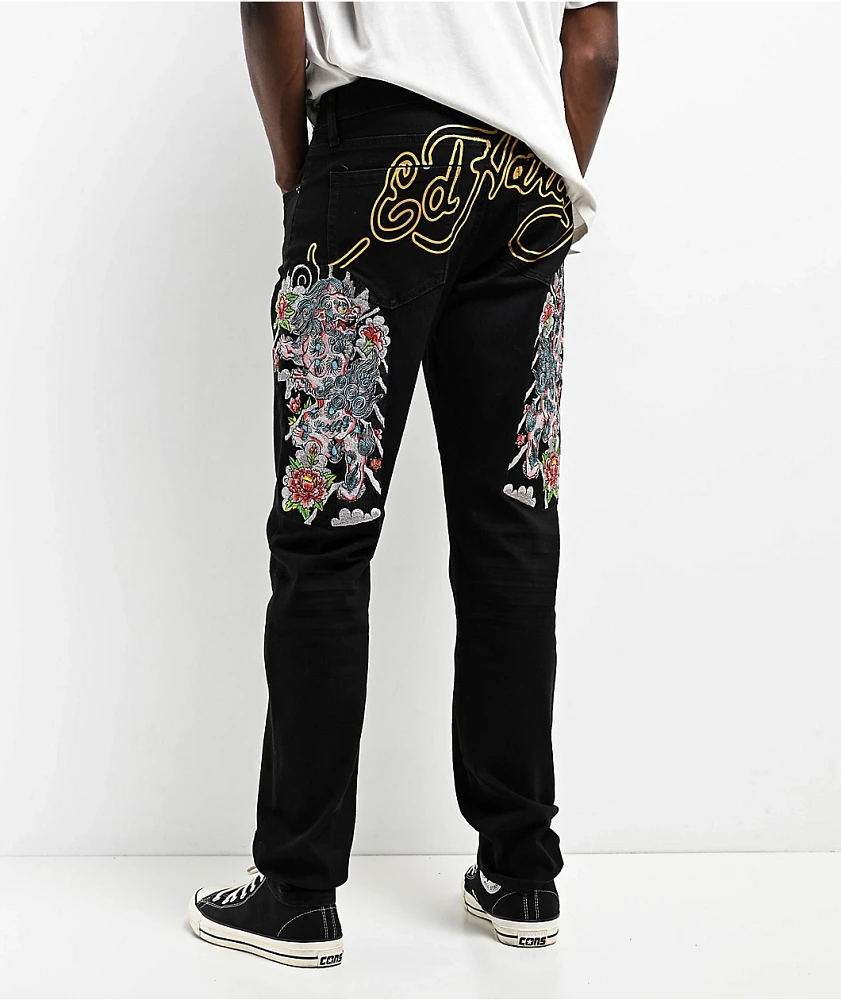 エド　ハーディー ストレートデニム Ed Hardy(エドハーディー) Devil embroidery straight denim