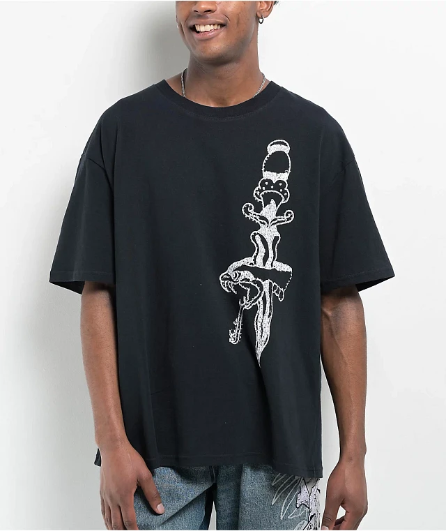 Ed Hardy Japan Wolf Vintage Black T-Shirt | Mission Valley