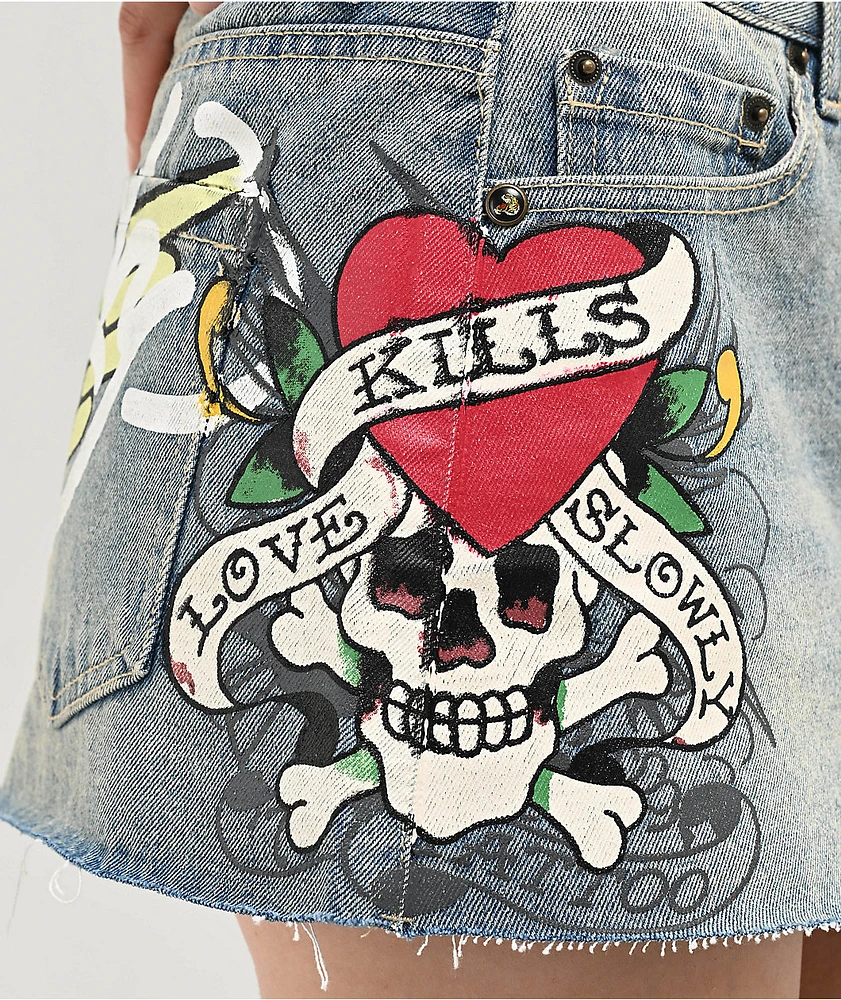 【美品】RED PEPPER×Ed Hardy 刺繍デニム LOVE KILLS Ed Hardy x Red Pepper jeans #edhardy #redpepper #y2k | Depop