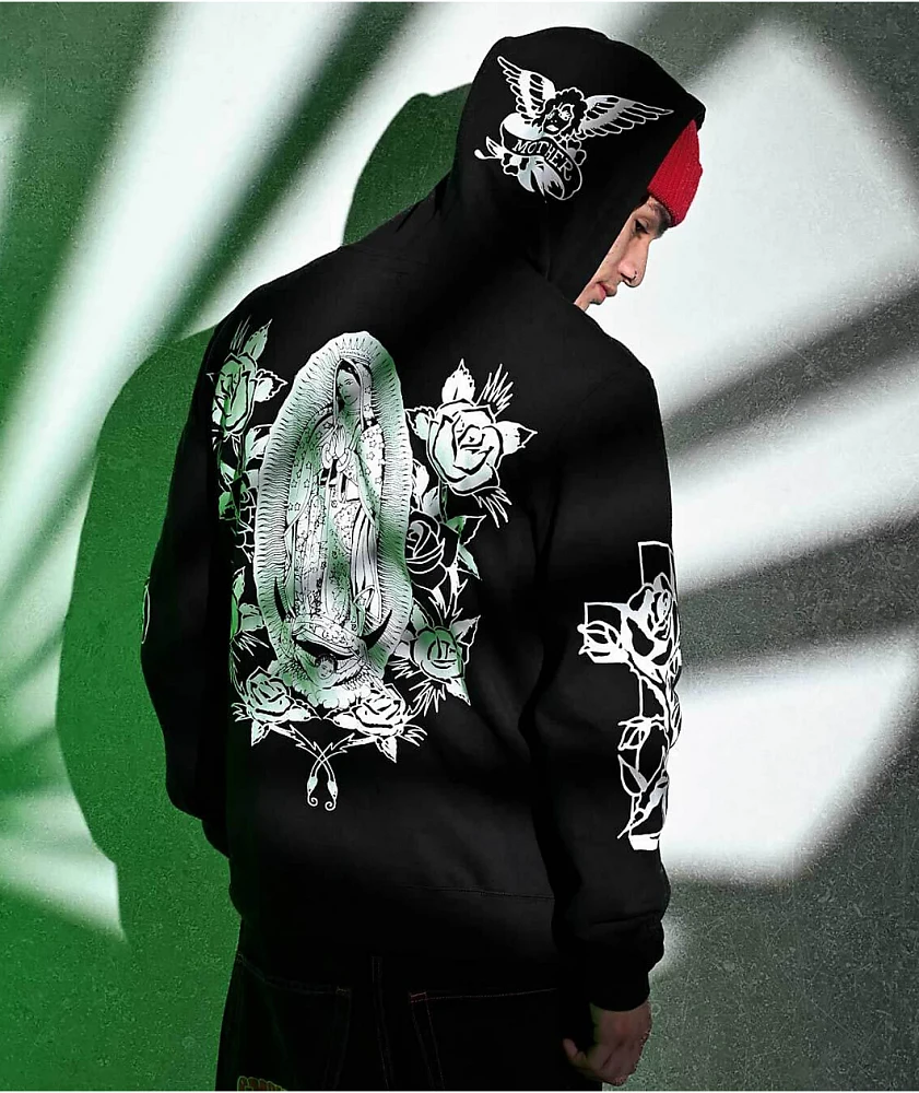 Ed Hardy Mother Mary Black Zip Hoodie at Hamilton Place in