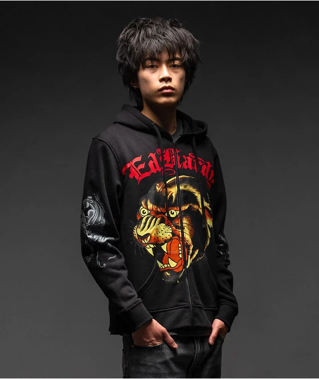 Ed Hardy Panther Black Zip Hoodie | Arden Fair