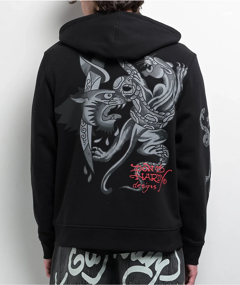 Ed Hardy Panther Black Zip Hoodie | Liberty Center