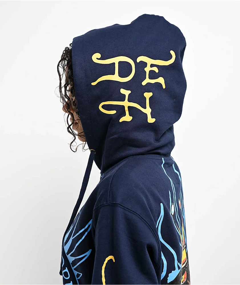 Ed Hardy Panther Bulldog Navy Zip Hoodie | Arden Fair