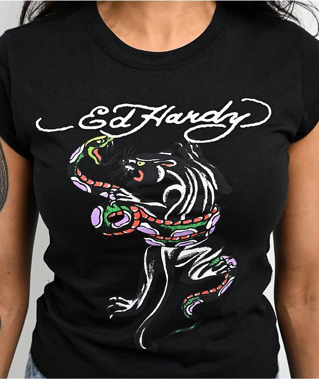 Ed Hardy Panther Snake Black T-Shirt | Liberty Center