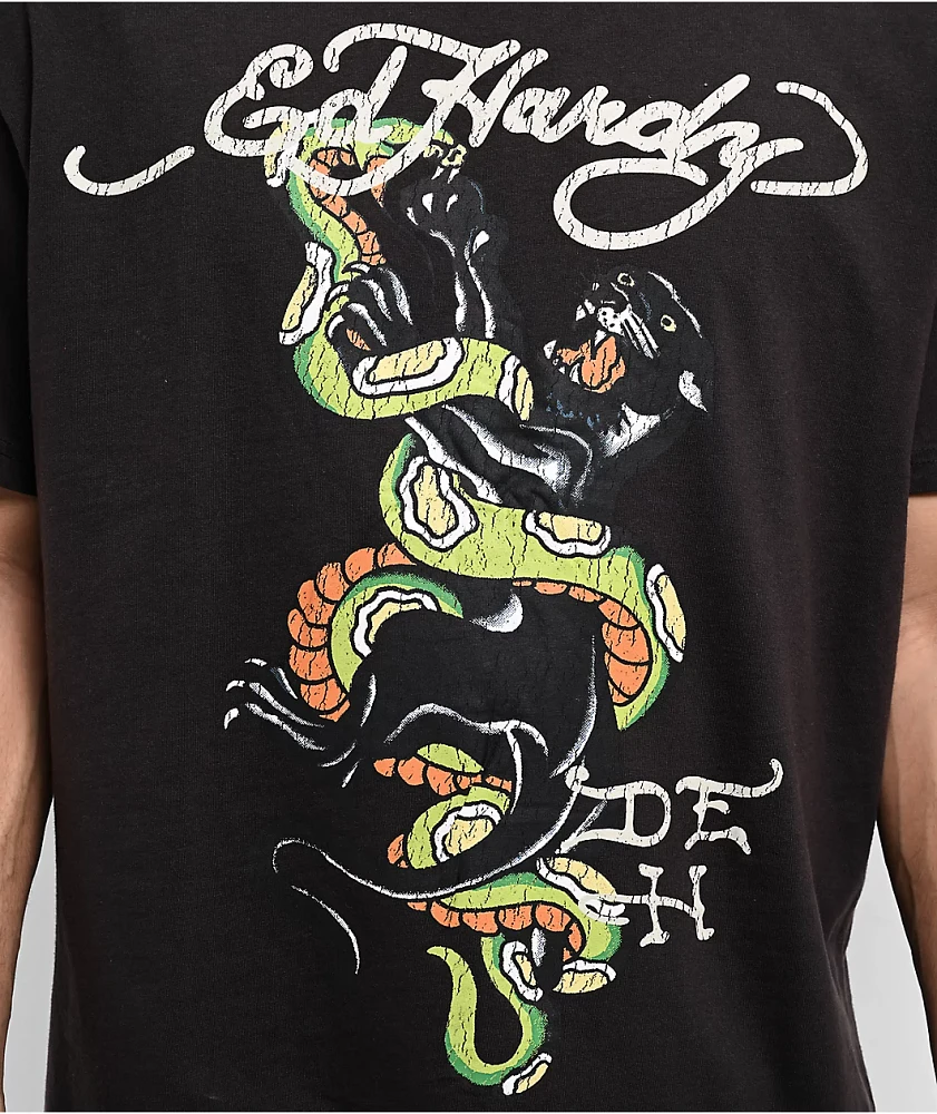 Ed Hardy Panther Snake Vintage Black T-Shirt | Liberty Center