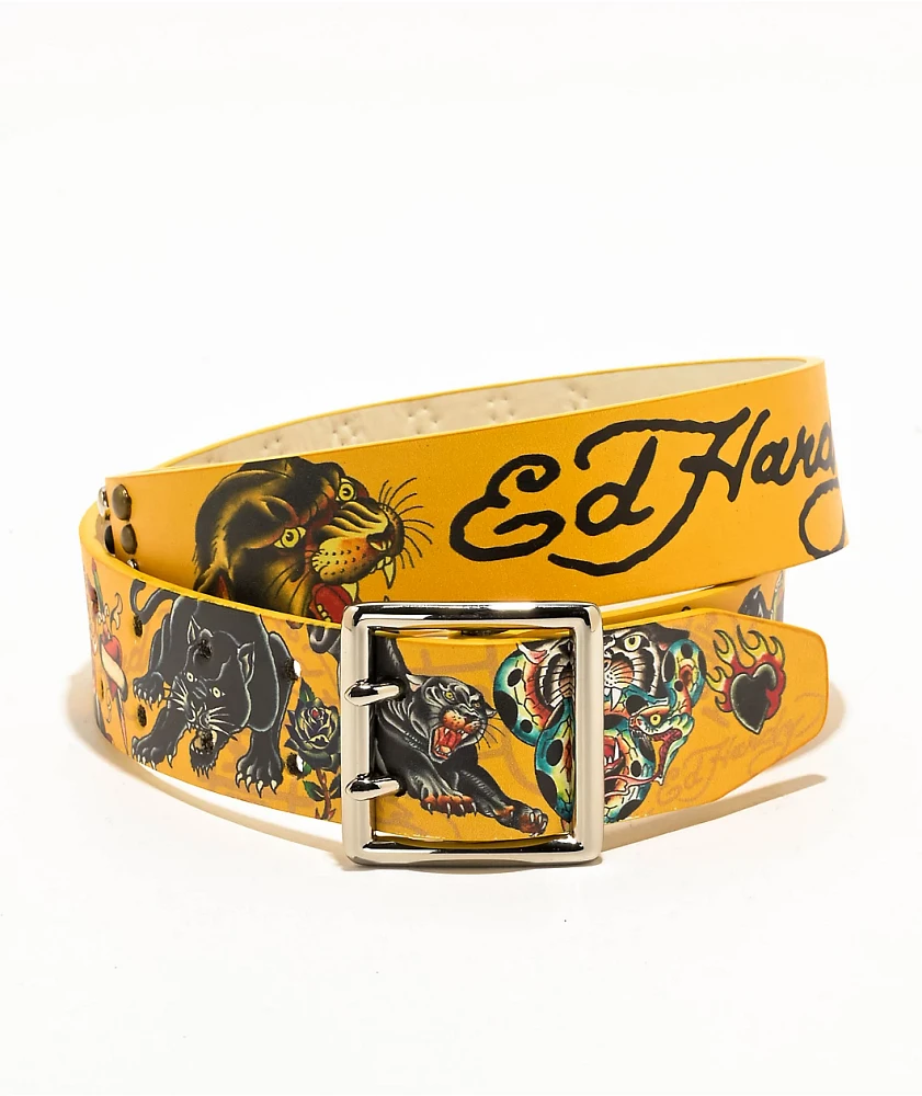 Ed Hardy Panther Snake Yellow Belt | MainPlace Mall Ed Hardy Panther Snake Yellow Belt | MainPlace Mall