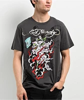 Ed Hardy Reaper Charcoal T-Shirt | Liberty Center