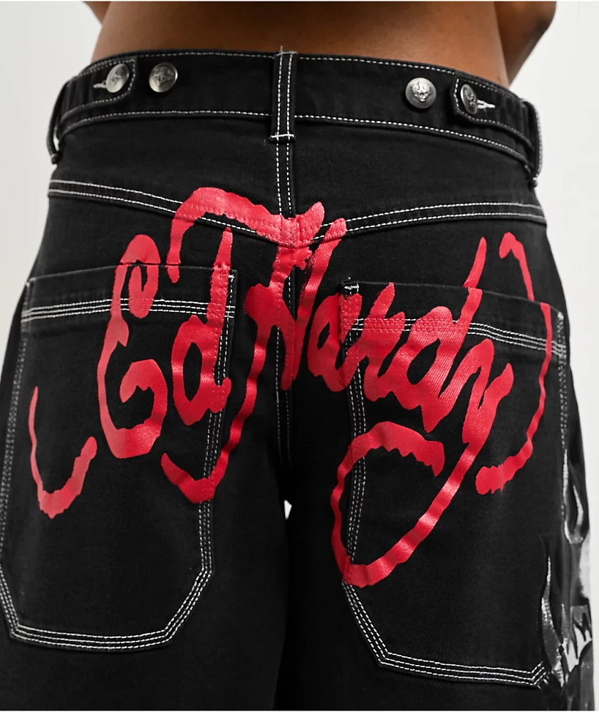 Ed Hardy Sacred Heart Black Wash Shorts | Arden Fair
