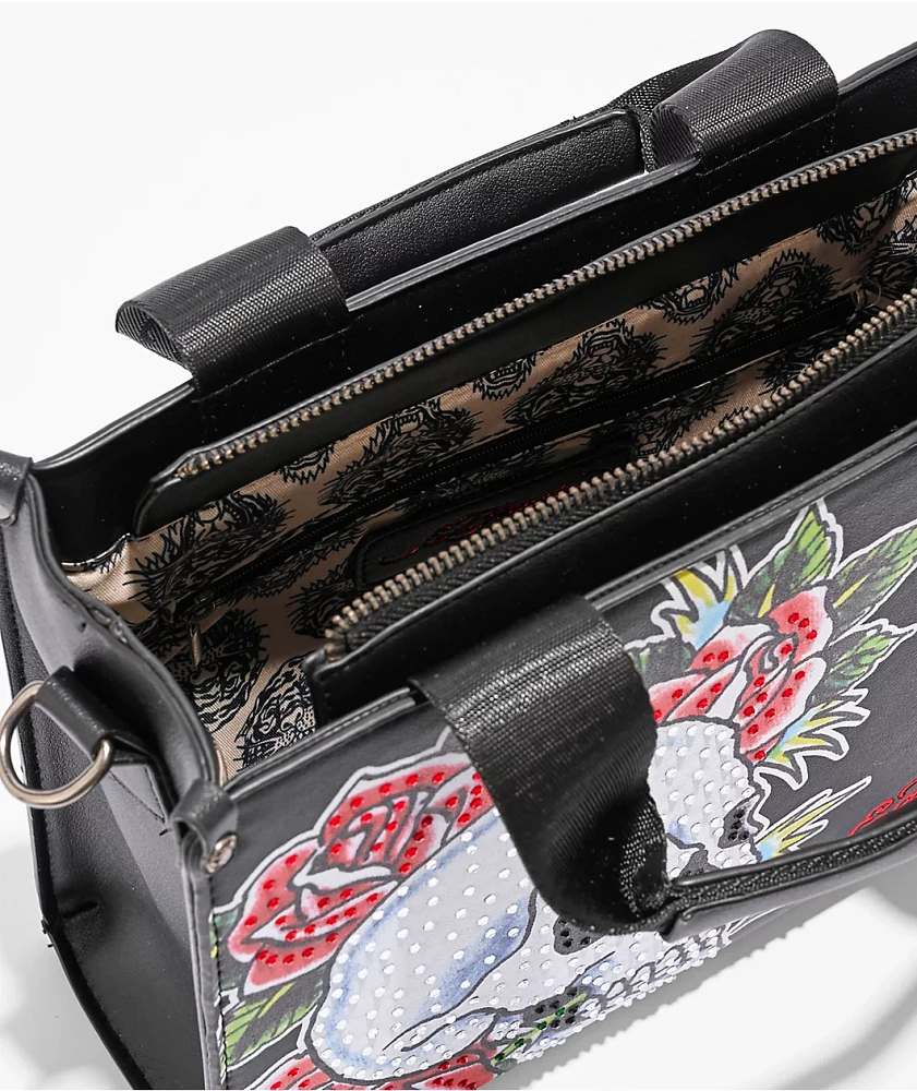 【アメリカ】Ed Hardy エドハーディー ハンドバッグ Ed Hardy Skull Gem Black Handbag | Liberty Center