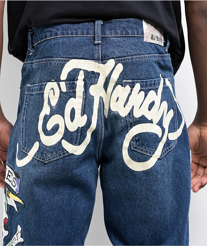 Ed Hardy Skull Heart Indigo Loose Fit Jeans | MainPlace Mall