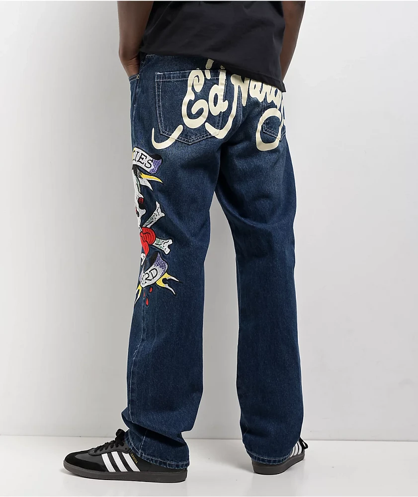 Ed Hardy Skull Heart Indigo Loose Fit Jeans | Mission Valley