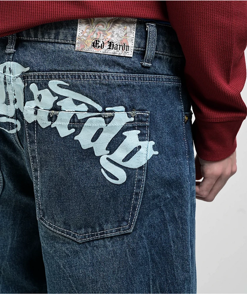 Ed Hardy Skull Mid Blue Shorts | MainPlace Mall