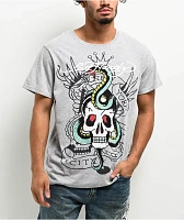 snaked lows Tシャツ Ed Hardy Skull Snake Grey T-Shirt | Liberty Center