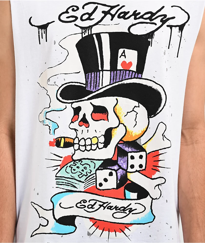 Ed Hardy Skull Top Hat White Tank at Hamilton Place in Chattanooga, TN