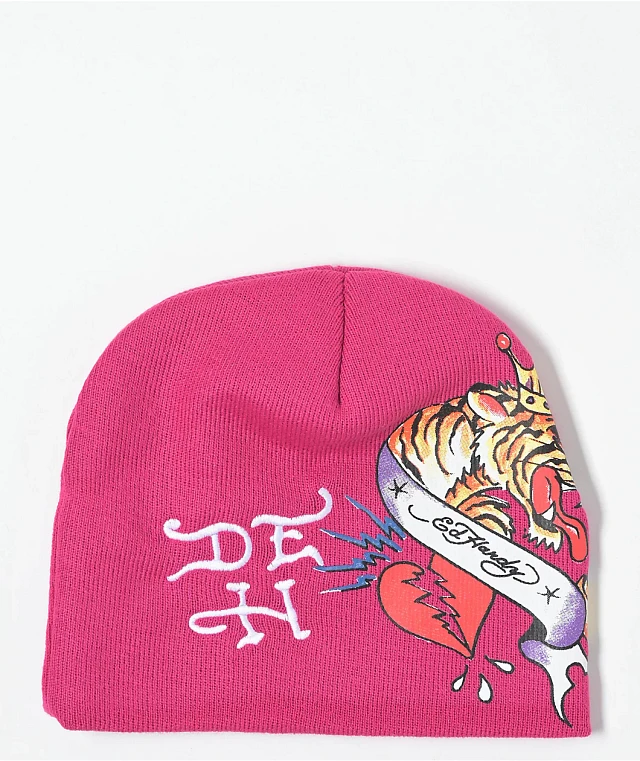 XLARGE x ED HARDY SINGLE BEANIE - BLACK