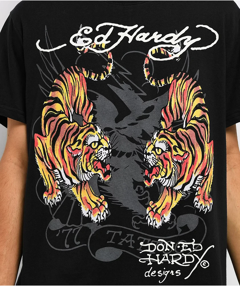 Ed Hardy Tigers Black T-Shirt | MainPlace Mall