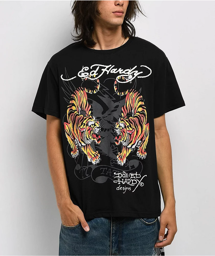 Hard Tee Black Medium Tシャツ Ed Hardy Tigers Black T-Shirt | MainPlace Mall