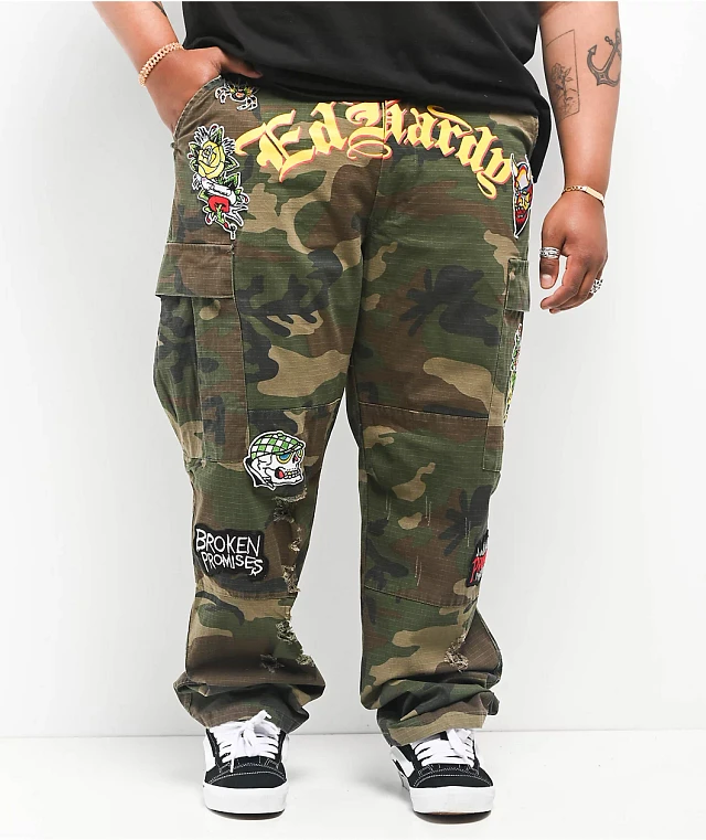 With Camo パンツ Pants Finish Destroyed