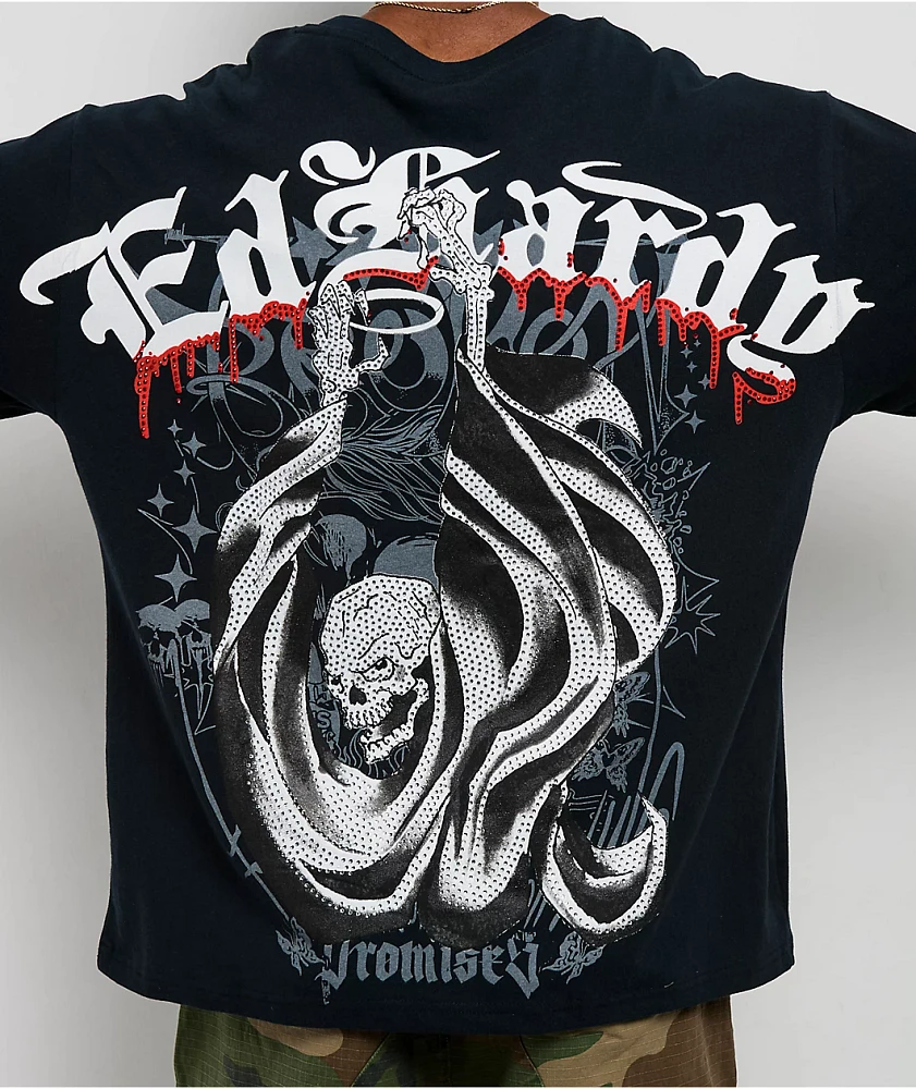 Ed Hardy x Broken Promises Death's Shadow Black T-Shirt at