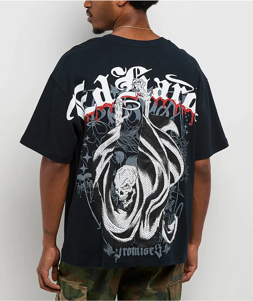 Ed Hardy x Broken Promises Death's Shadow Black T-Shirt at