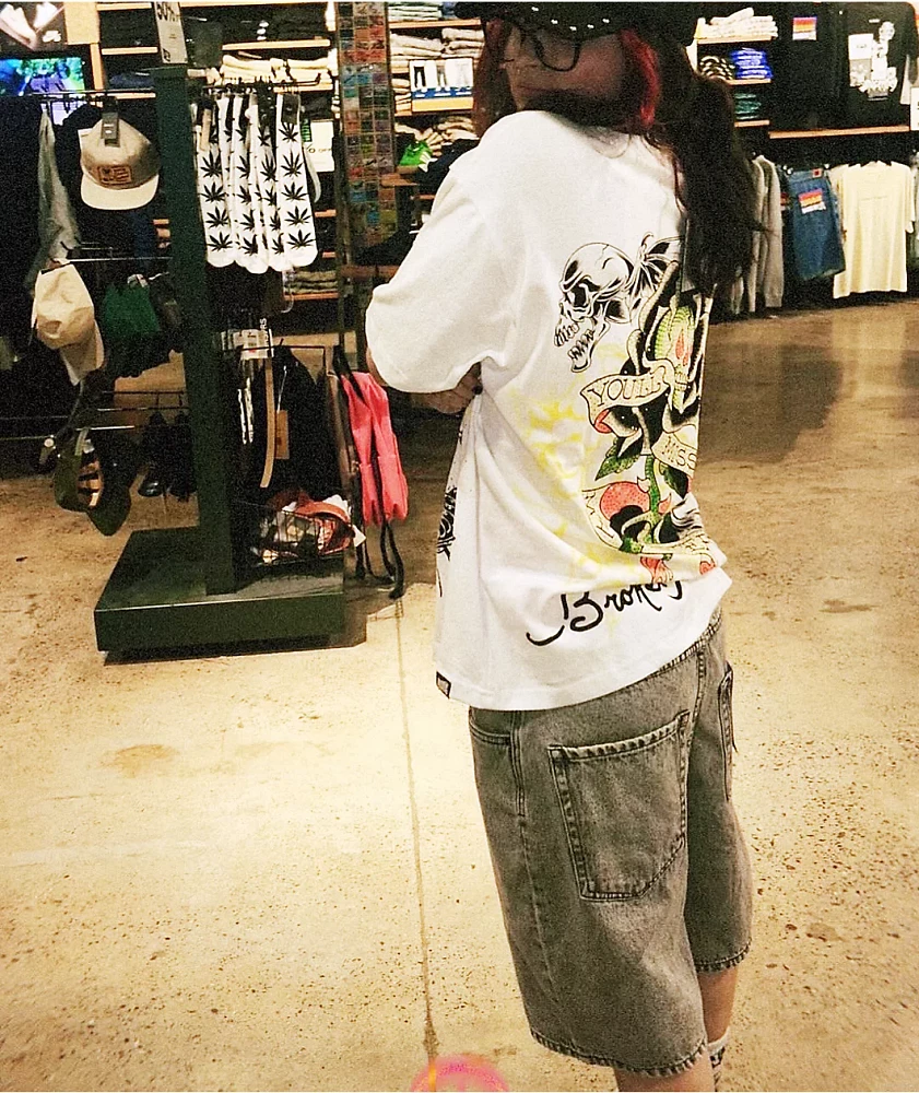Ed Hardy x Broken Promises Miss Me Later White T-Shirt | Liberty