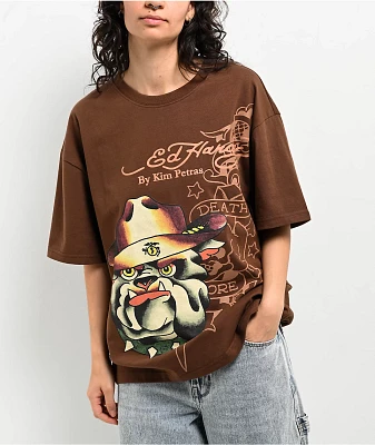Ed Hardy x Kim Petras ショートパンツ＆フーディ 上下セット Ed Hardy x Kim Petras Dagger Girl Black Sweat Shorts | Zumiez