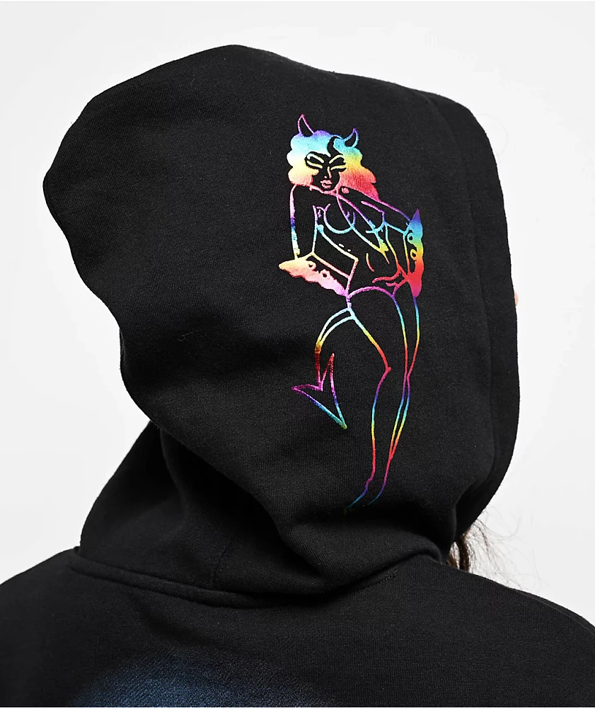 Ed Hardy x Kim Petras Dagger Girl Black Zip Hoodie | Liberty Center