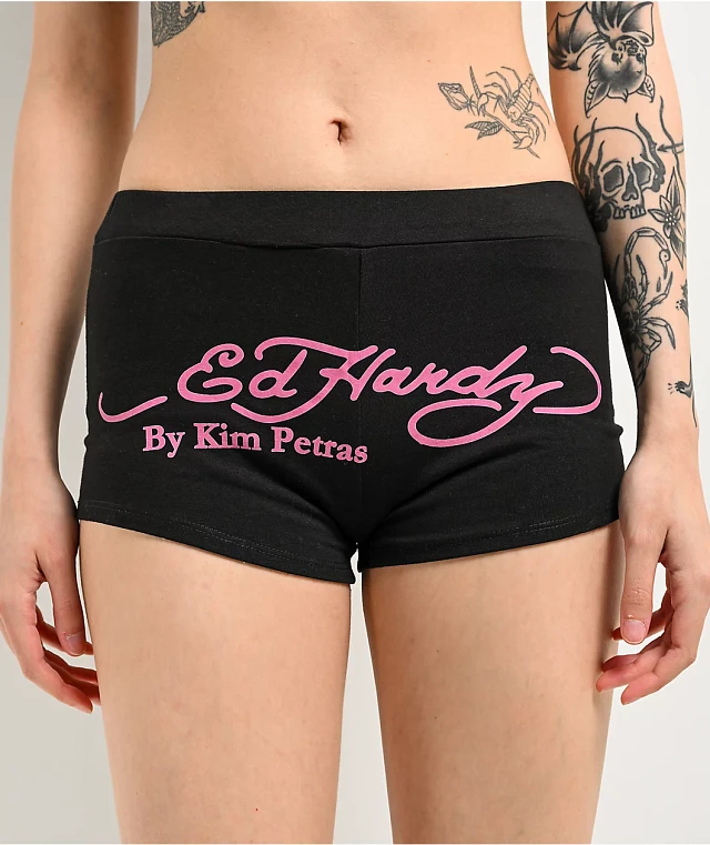 Ed Hardy x Kim Petras Dragon Black Lounge Shorts | Arden Fair