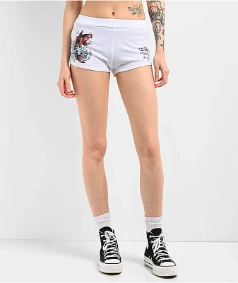 Ed Hardy x Kim Petras ショートパンツ＆フーディ 上下セット Ed Hardy x Kim Petras Dagger Girl Black Sweat Shorts | Zumiez