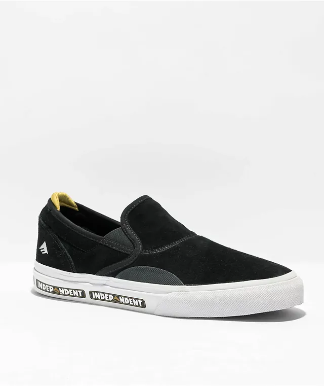 Emerica x Independent Wino G6 Black Slip On Skate Shoes at