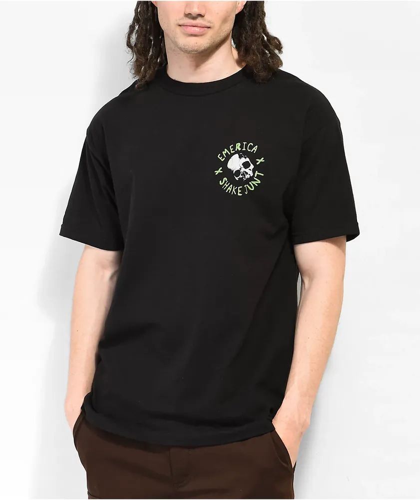 Emerica x Shake Junt Skull Black T-Shirt | Liberty Center