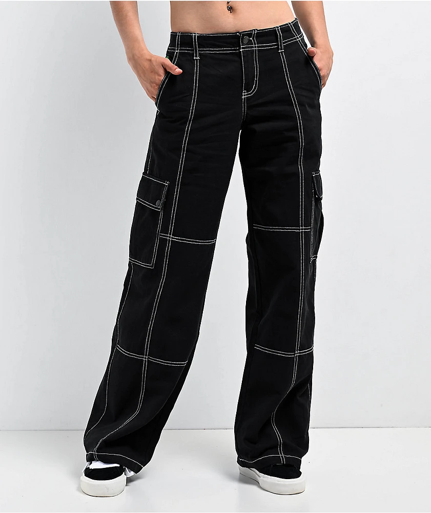 Empyre Alani Low Rise Black Relaxed Cargo Pants | Liberty Center