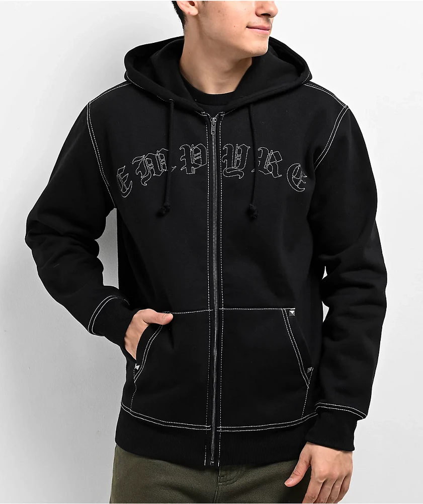 Black metal zip hoodie best sale