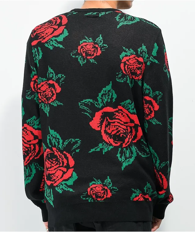 Rose print sweater clearance
