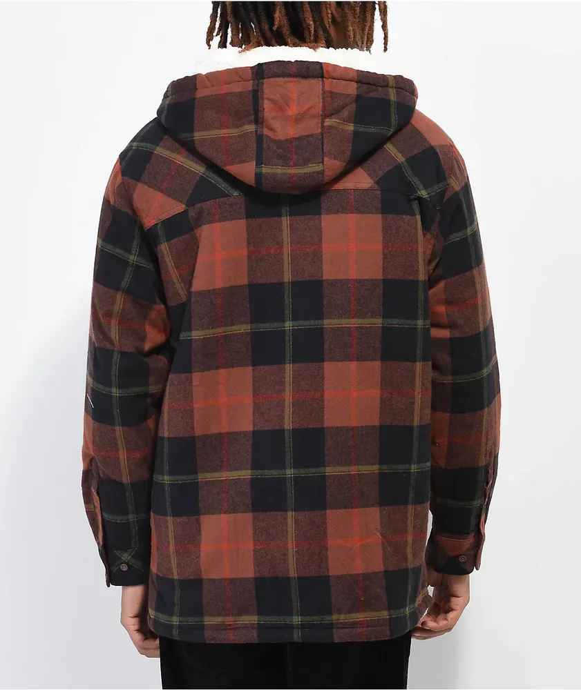 Hooded flannel on sale sherpa jacket