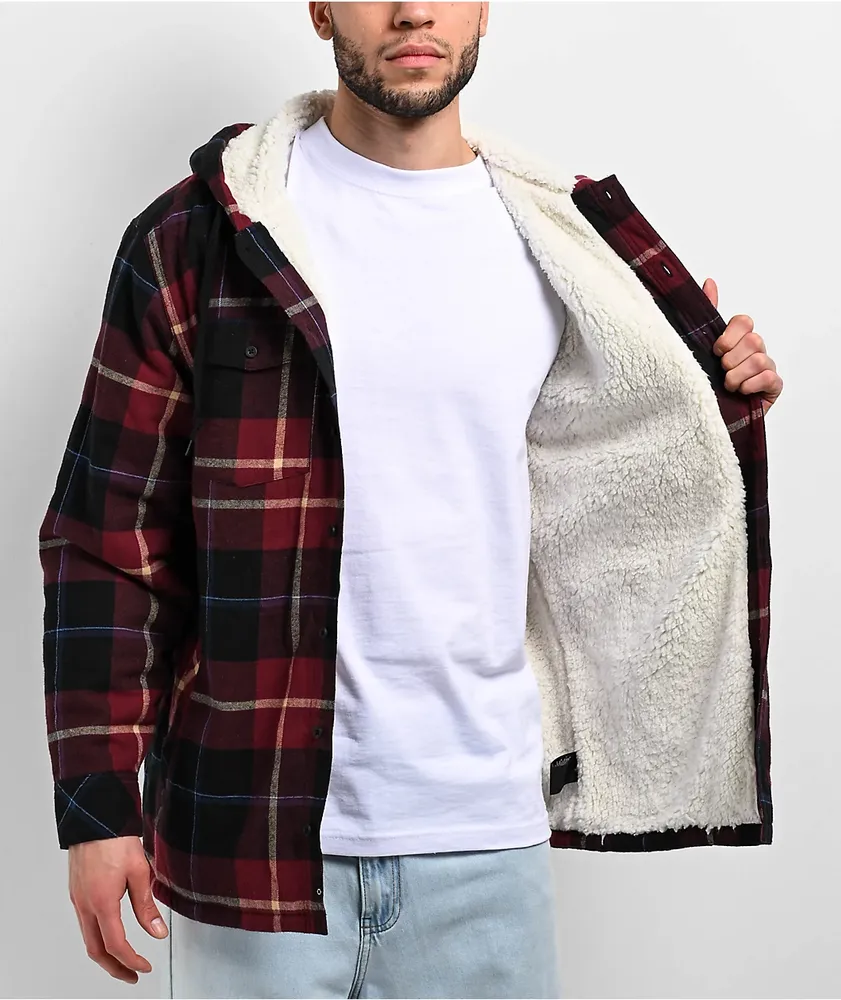 Flannel sherpa hoodie store