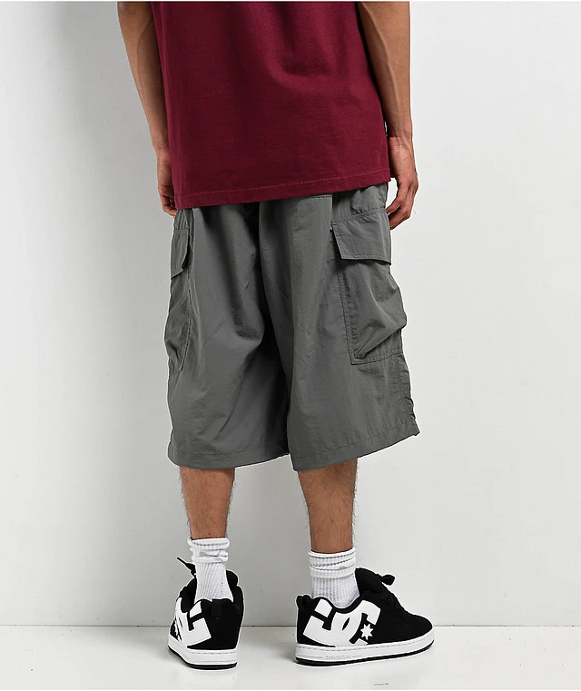 Empyre Canopy Dark Grey Loose Fit Cargo Shorts | MainPlace Mall Empyre Canopy Dark Grey Loose Fit Cargo Shorts | MainPlace Mall