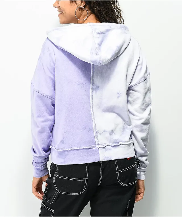 Tie dye cropped zip up 2025 hoodie