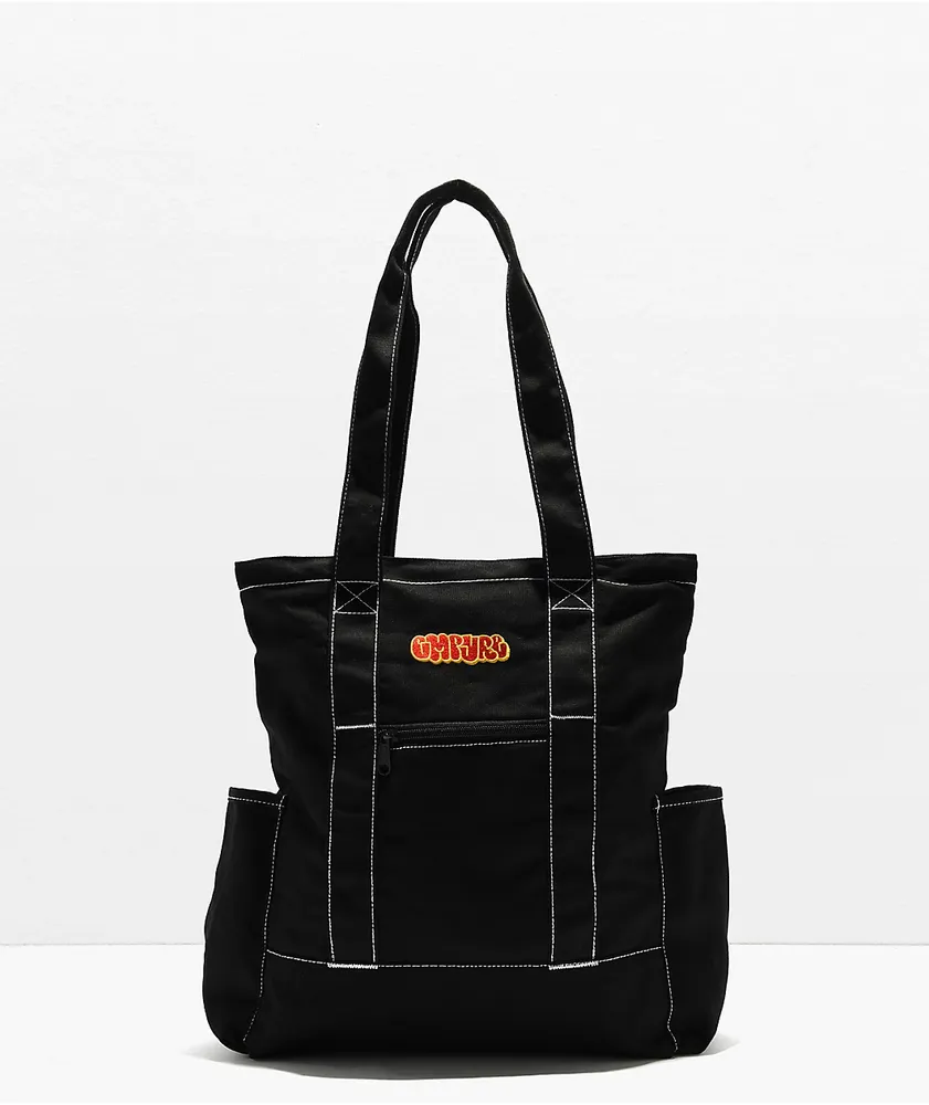 Black tote with pockets outlet