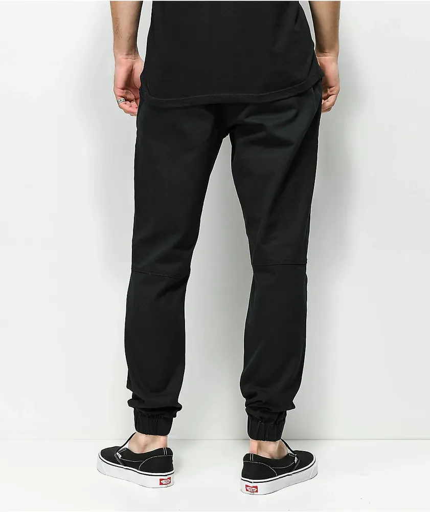 Empyre Creager Stretch Elastic Waist Black Jogger Pants