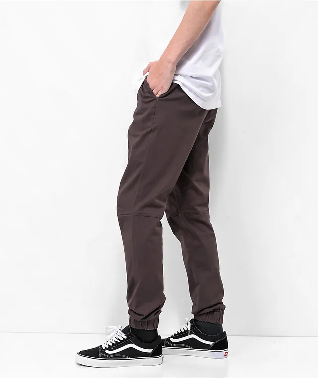 Empyre Creager Stretch Elastic Waist Brown Jogger Pants Pueblo Mall