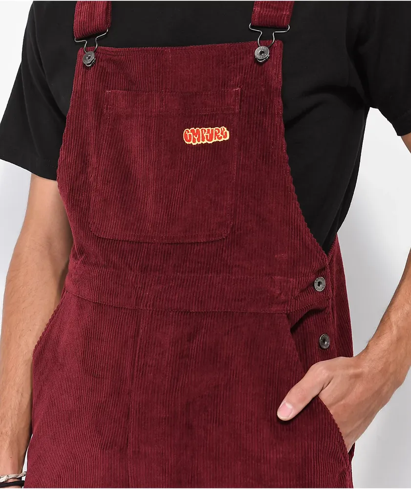 Maroon 2025 corduroy overalls