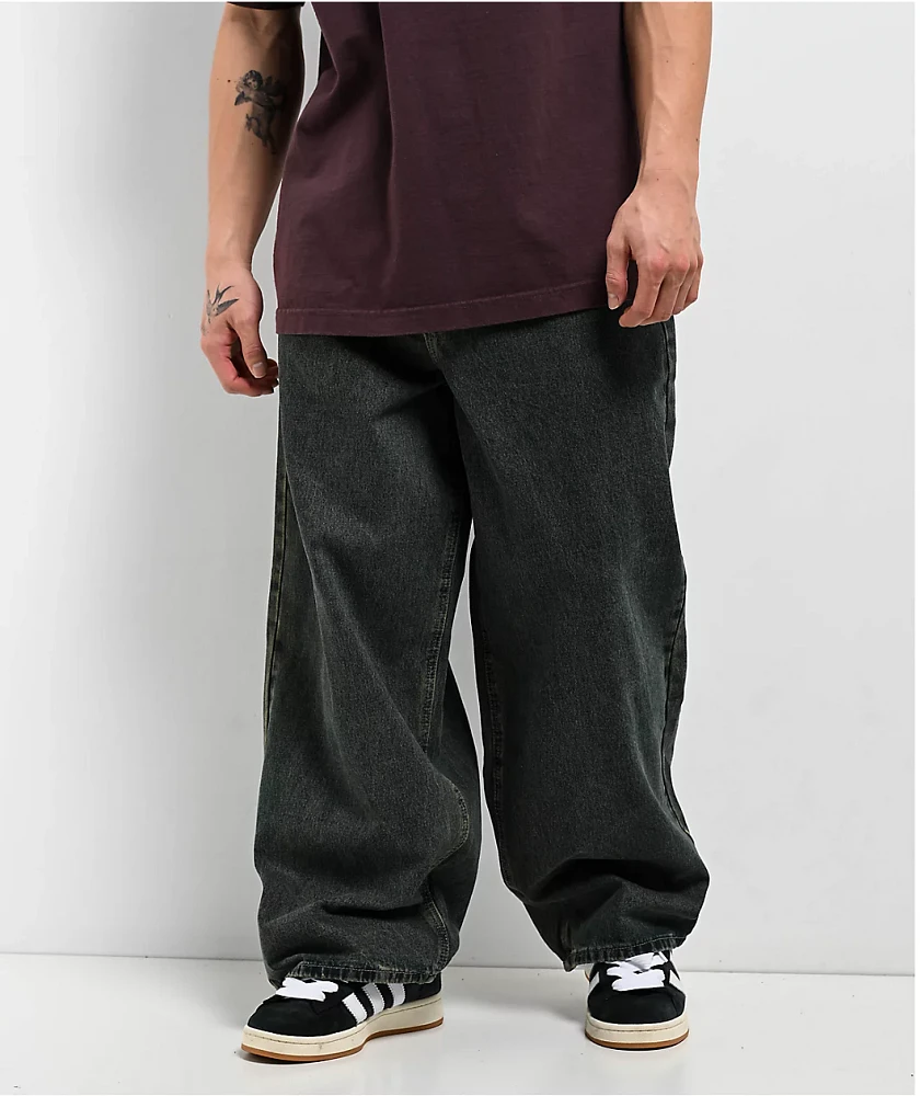 Empyre Dirty Dark Blue Wash Ultra Wide Skate Jeans | Liberty