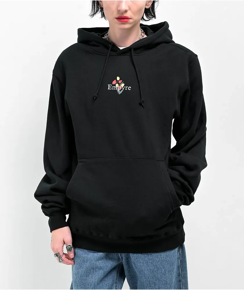 Black best sale floral hoodie