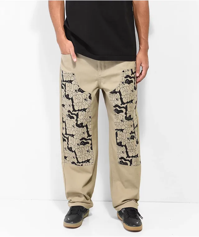 Empyre Double Knee Black Wash Ultra Loose Canvas Skate Pants
