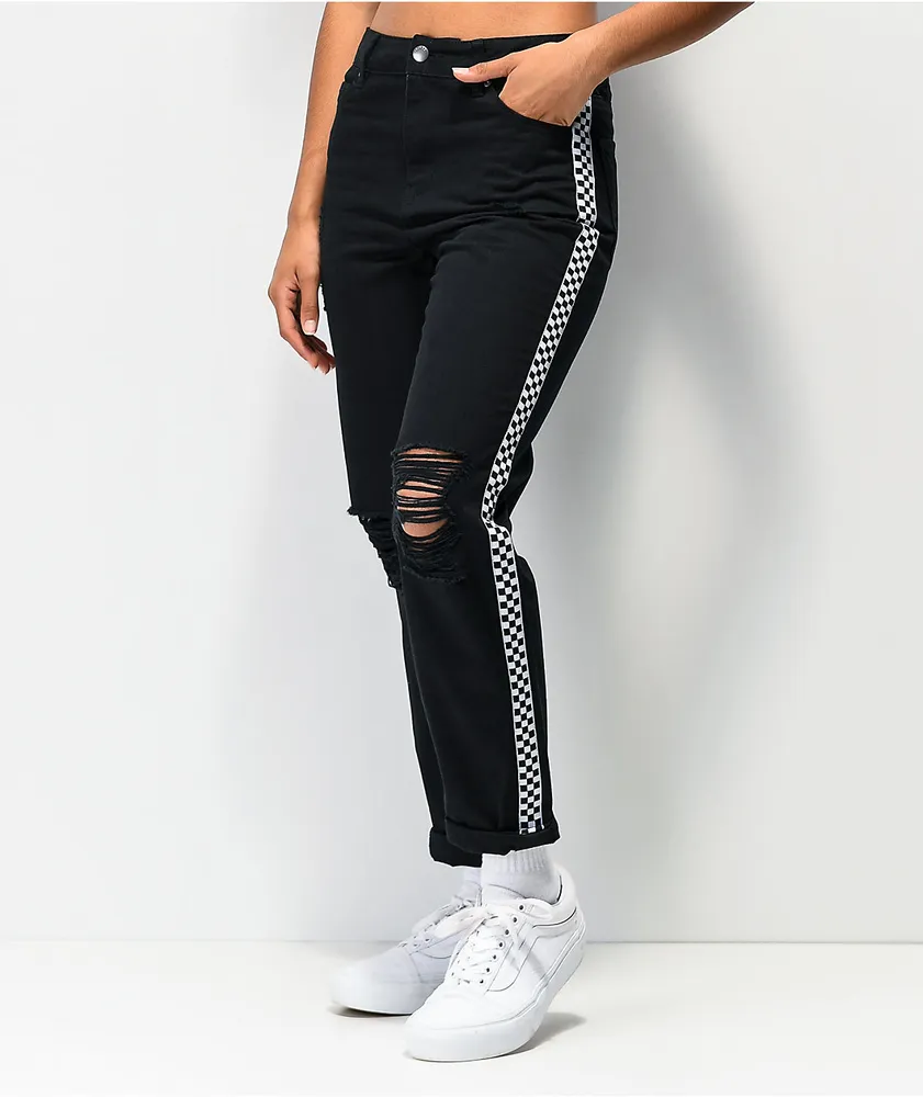 Checkerboard stripe pants deals