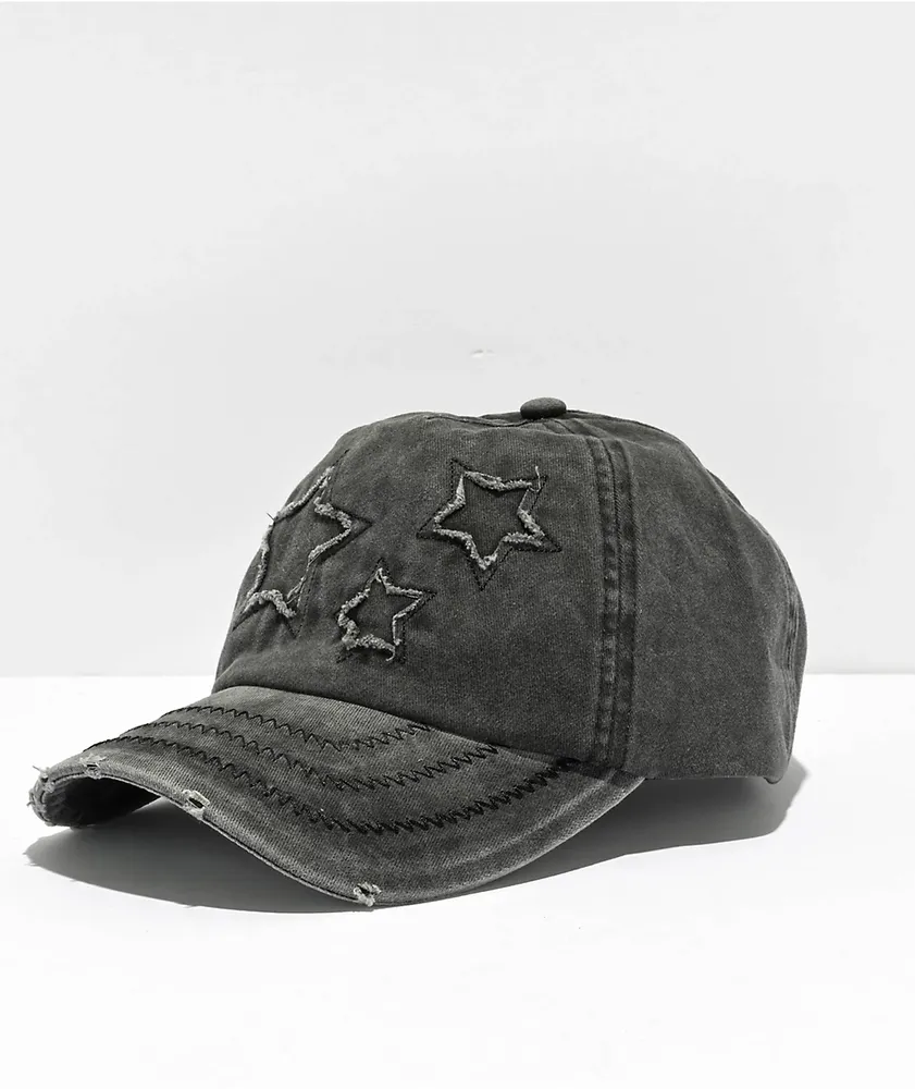 Empyre Evian Distressed Black Strapback Hat Hamilton Place