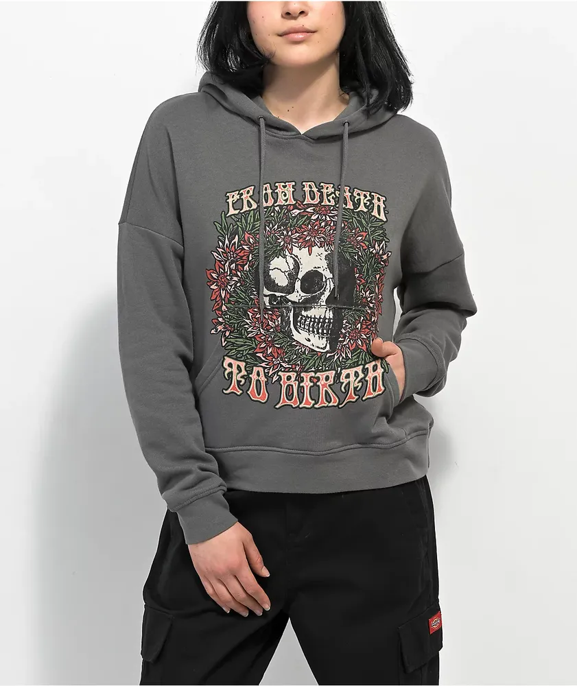Empyre fredia rose top sleeve black hoodie