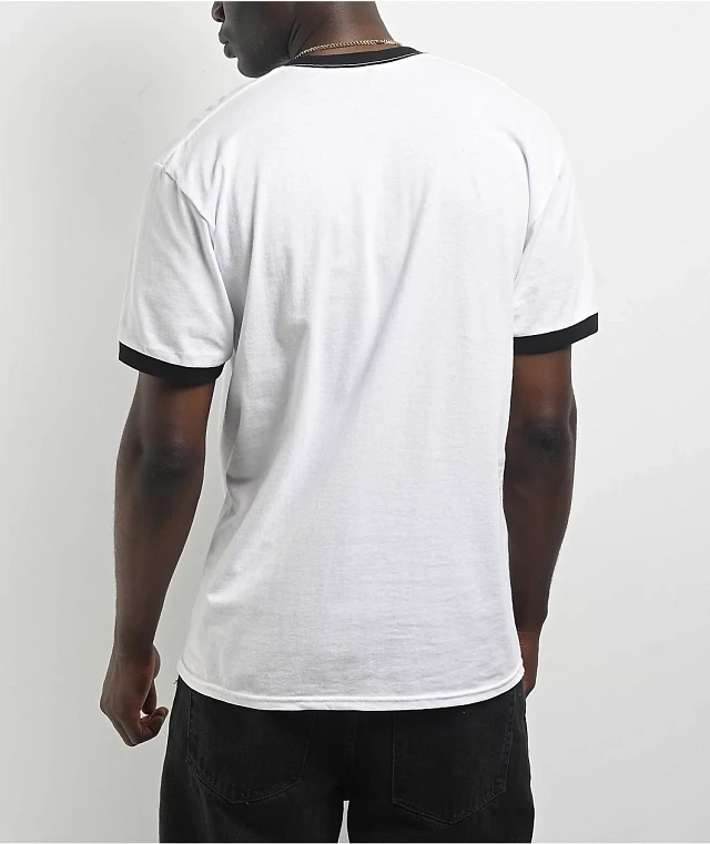 Obey Tyler Ringer White & Blue T-Shirt | Arden Fair